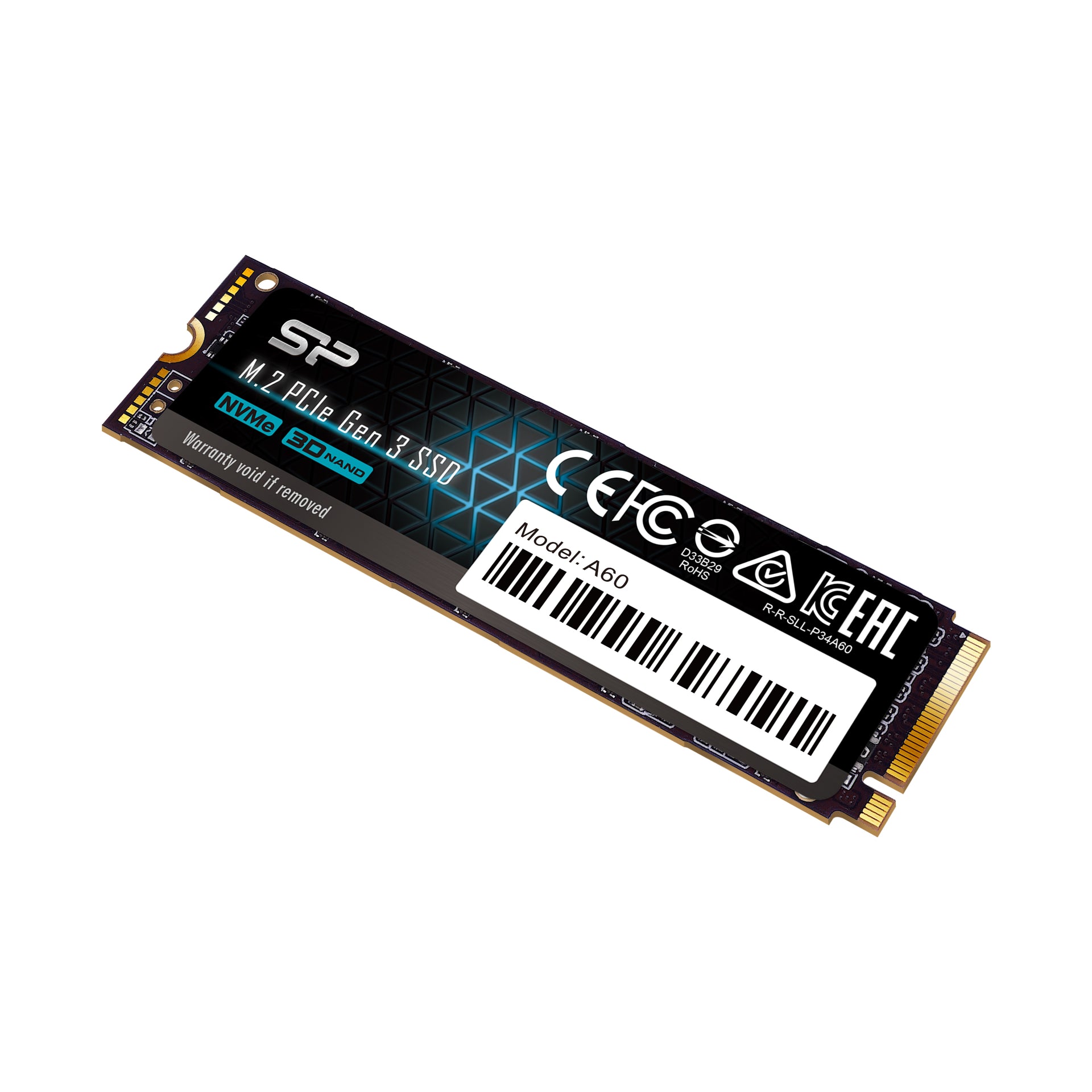 Silicon Power P34A60 256GB-2TB NVMe PCIe Gen3x4 M.2 2280 Internal Solid State Drive